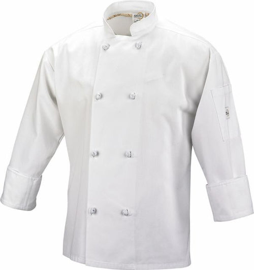Cook Jacket.  Color: White.  Cloth Knot Buttons.  Large.